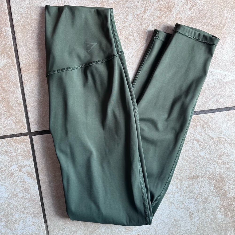 Gymshark Olive Green High-Waist Workout Leggings